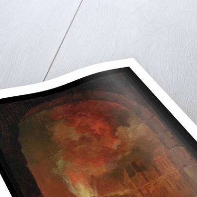 Fire at the Opera of the Palais-Royal, View from the Louvre, 1781 by Hubert Robert