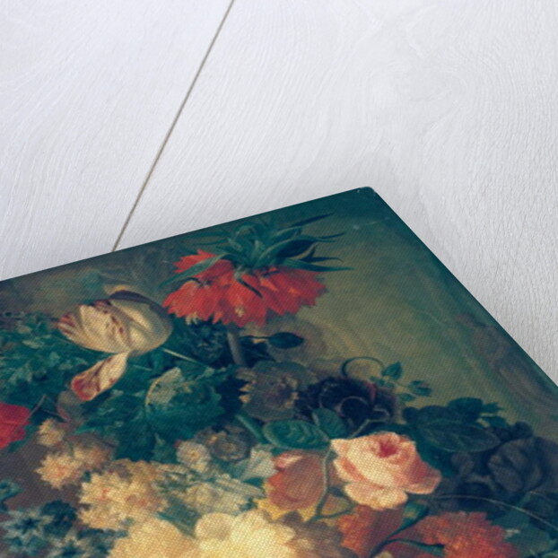 Flowers in a Vase with a Bird's Nest by Jan van Os