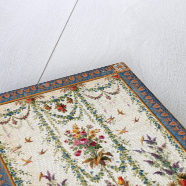 Flowers and a hanging basket by French School