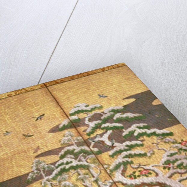 Birds with Autumn and Winter flowers by Japanese School