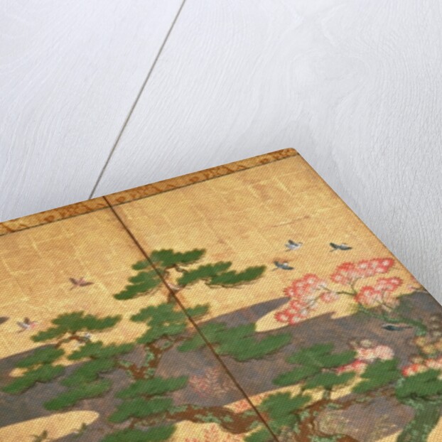 Birds with Autumn and Winter flowers by Japanese School