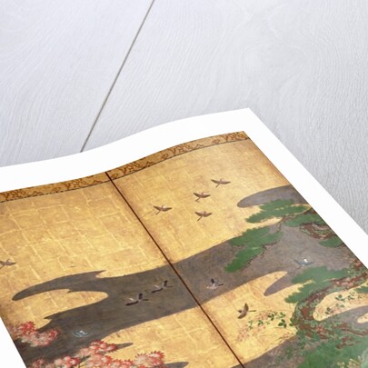 Birds with Autumn and Winter flowers by Japanese School