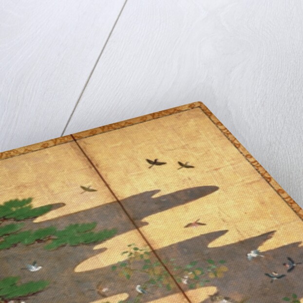 Birds with Autumn and Winter flowers by Japanese School