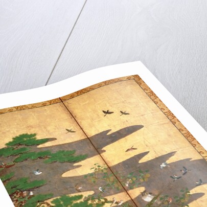 Birds with Autumn and Winter flowers by Japanese School