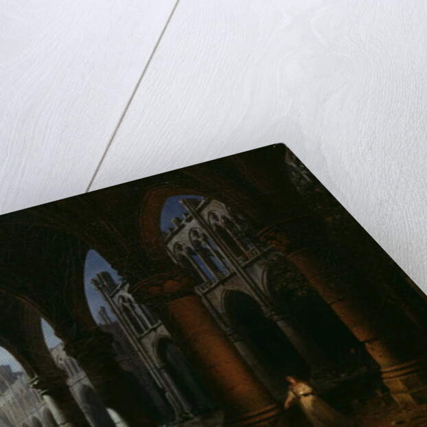 Interior of an Abbey in Ruins, 1848 by Hippolyte Victor Valentin Sebron