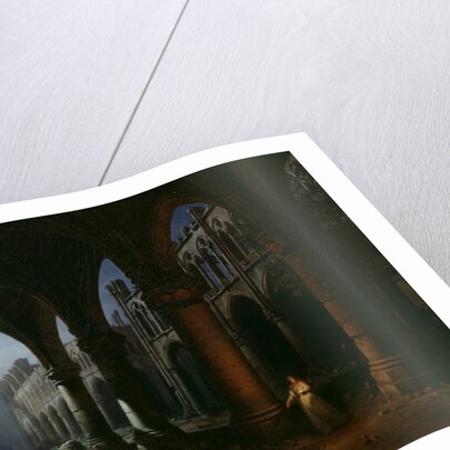 Interior of an Abbey in Ruins, 1848 by Hippolyte Victor Valentin Sebron