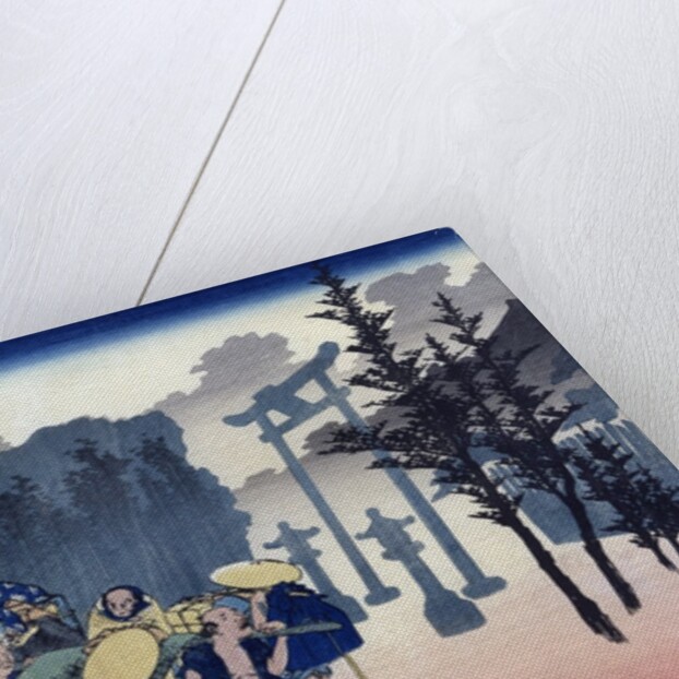 Morning Mist at Mishima by Ando or Utagawa Hiroshige