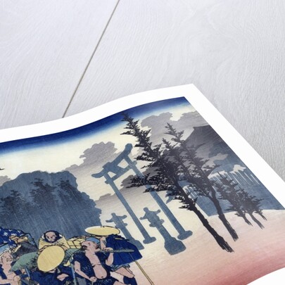 Morning Mist at Mishima by Ando or Utagawa Hiroshige