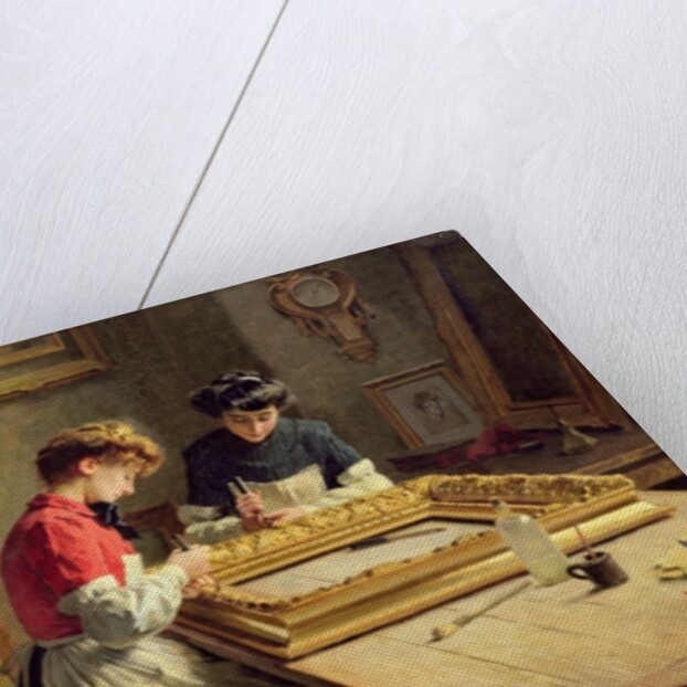 Interior of a Frame Gilding Workshop by Louis Emile Adan