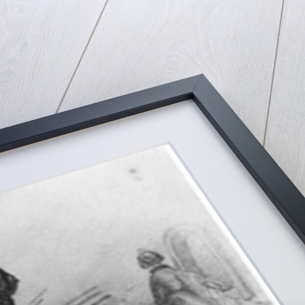 Portrait of George Sand behind her fan by Alfred de Musset