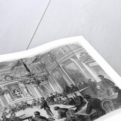 Members of the Commune in session at the Hotel de Ville, Salle des Maires, Paris, 1871 by Auguste Victor Deroy