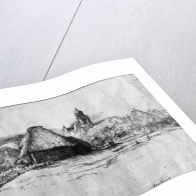 Large Landscape with a Tower, c.1650 by Rembrandt Harmensz. van Rijn