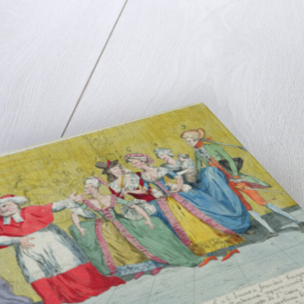 Presentation of the Mares to the Holy Father, caricature of the introduction of Adelaide and Victoire de France to the Pope, 17th April 1791 by French School