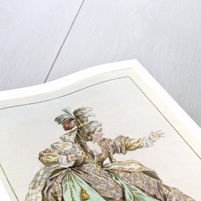 Mademoiselle Dumesnil in the role of Athalie in 'Athalie' by Jean Racine from 'Costumes et Annales des Grands Theatres de Paris' by French School