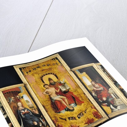 Polyptych of the Glorification of the Holy Trinity, central panel depicting the Trinity, the Virgin and St. John the Baptist, c.1509-16 by Jean the Elder Bellegambe