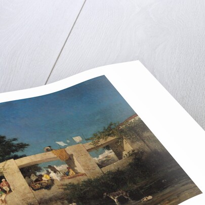 Cafe in Adalia, 1856 by Charles Emile de Tournemine