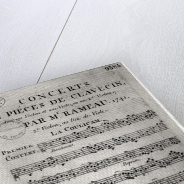 Score sheet for 'Concerts de Pieces de Clavecin' by Jean-Philippe Rameau 1741 by L. Hue