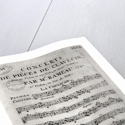 Score sheet for 'Concerts de Pieces de Clavecin' by Jean-Philippe Rameau 1741 by L. Hue