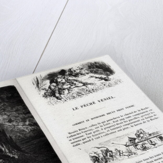 Two illustrated pages from 'Les Contes Drolatiques' by Honore de Balzac engraved by Heliodore Joseph Pisan by Gustave Dore