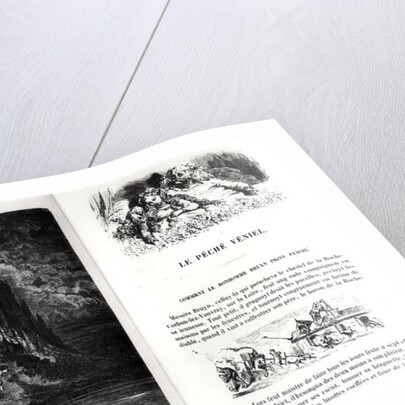 Two illustrated pages from 'Les Contes Drolatiques' by Honore de Balzac engraved by Heliodore Joseph Pisan by Gustave Dore