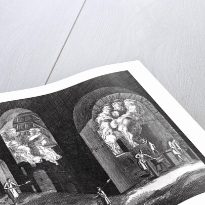 Interior of a Glass Factory by French School