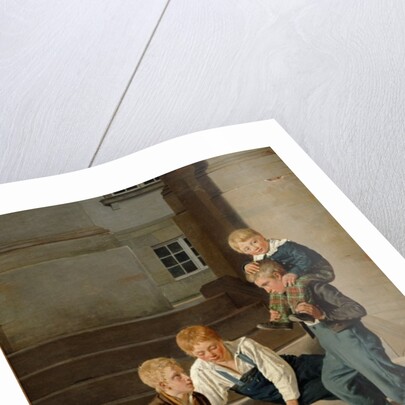 Young Boys Playing Dice in Front of Christiansborg Castle, Copenhagen, 1834 by Carl-Christian-Constantin Hansen