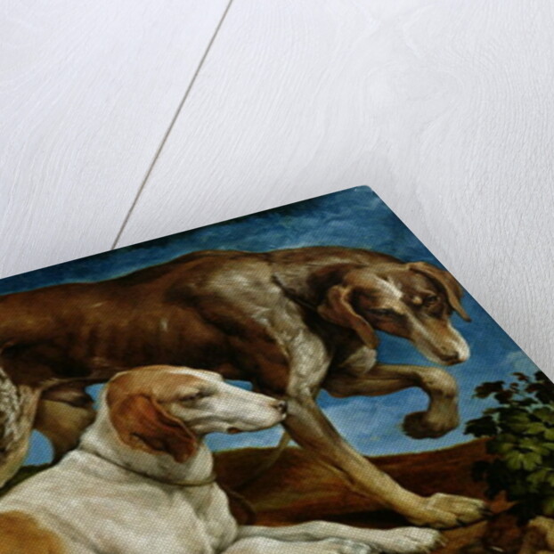 Two Hunting Dogs Tied to a Tree Stump, c.1548-50 by Jacopo Bassano