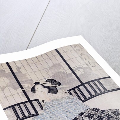 A Courtisan with a Shamisen by Kikukawa Eizan