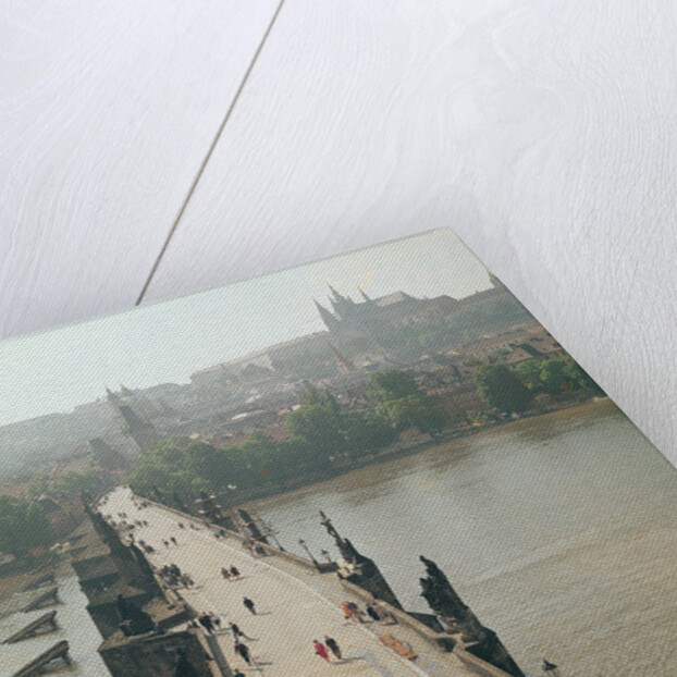 View of the Charles Bridge over the River Vltava by French Photographer