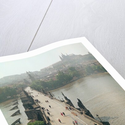 View of the Charles Bridge over the River Vltava by French Photographer