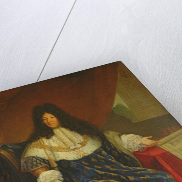 louis XIV Holding a Plan of the Maison Royale de Saint-Cyr by French School
