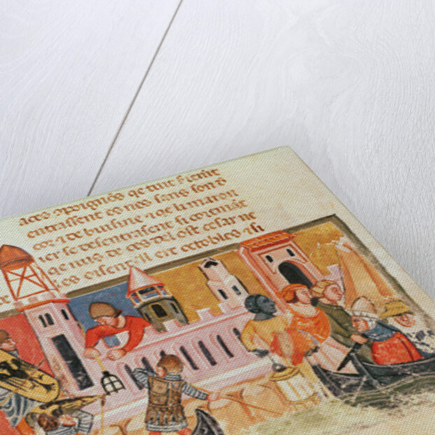 Battle at the walls of a city by Italian School