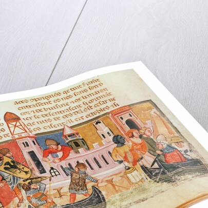 Battle at the walls of a city by Italian School