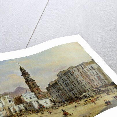 Piazza Mazaniello, Naples by Jean Auguste Bard