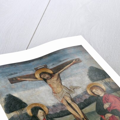 Christ on the Cross between the Virgin and St. John by Spanish School