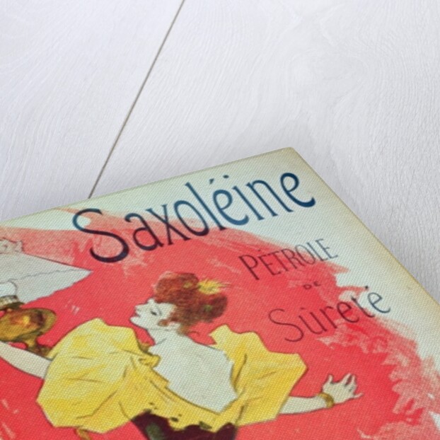 Poster advertising 'Saxoleine', safety lamp oil by Jules Cheret