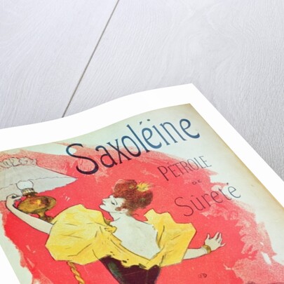 Poster advertising 'Saxoleine', safety lamp oil by Jules Cheret