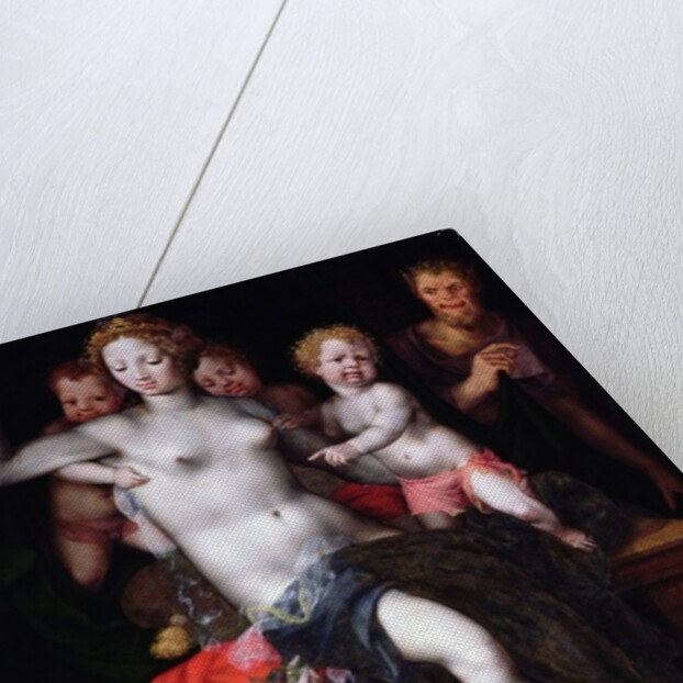 Jupiter as a Satyr with Antiope and their Twins, Amphion and Zethos by Vincent Sellaer