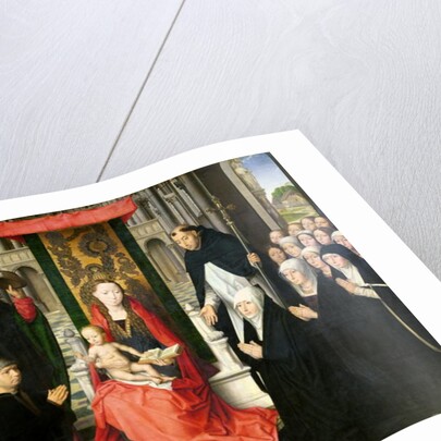 The Virgin and Child with St. James and St. Dominic Presenting the Donors and their Family, known as the Virgin of Jacques Floreins, c.1490 by Hans Memling