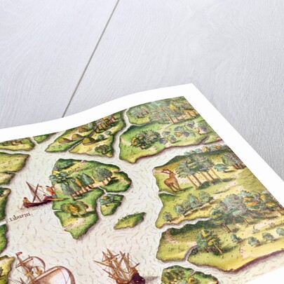 The French Erect a Column with the Royal Coat of Arms by Jacques (1533-88) (after) Le Moyne