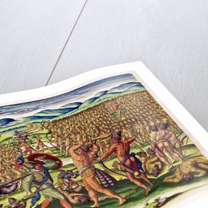 The French Help the Indians in Battle by Jacques Le Moyne