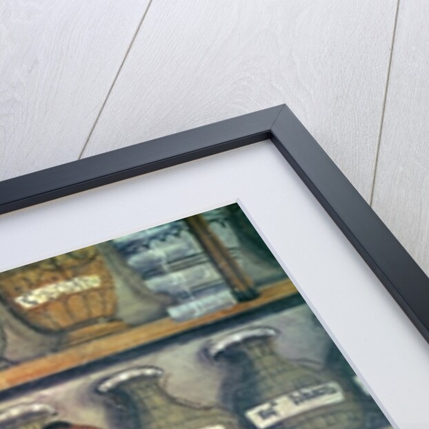 The Pharmacy, detail, Anonymous painting, Val d'Aosta, Castello di Issogne, 15th century by Italian School