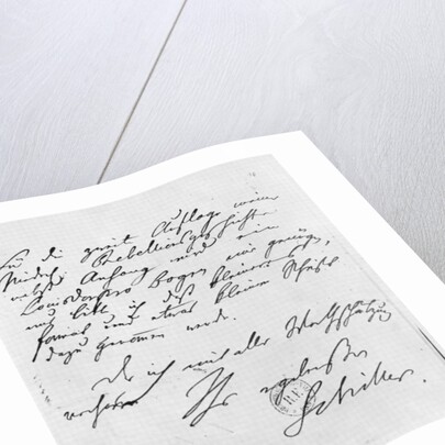 Page of text with his signature by Friedrich Schiller
