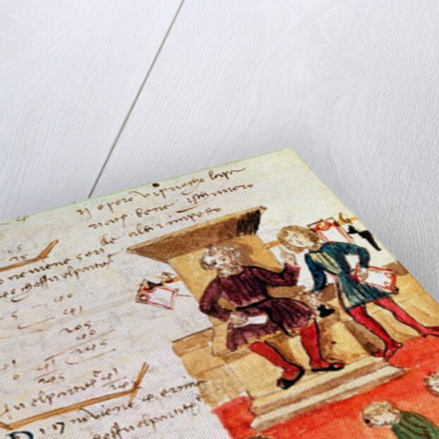 Mathematics Lesson, from a mathematical treatise by Italian School