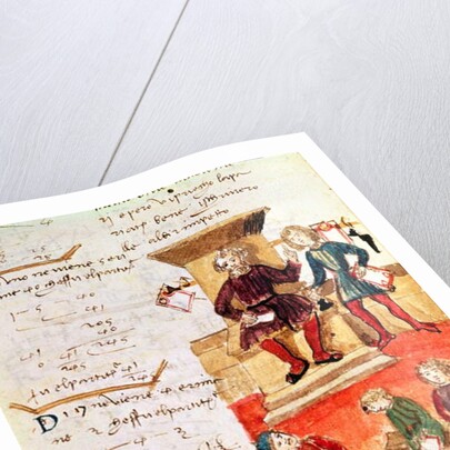 Mathematics Lesson, from a mathematical treatise by Italian School