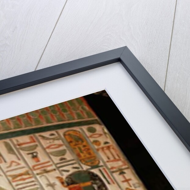 Pillar depicting Osiris and a priest wearing a panther skin by Egyptian 19th Dynasty