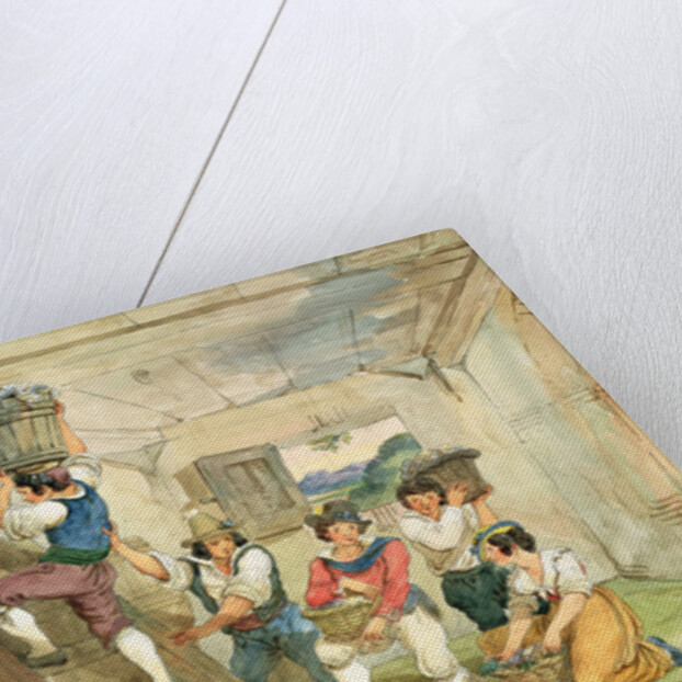 Grape-pickers carrying grapes to the press by Achille Pinelli