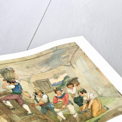 Grape-pickers carrying grapes to the press by Achille Pinelli