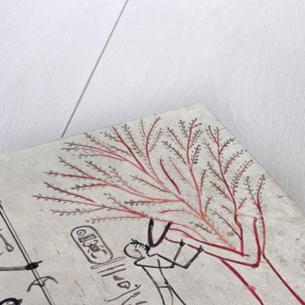 Isis metamorphosed into a sycamore tree suckling Tuthmosis III by Egyptian 18th Dynasty