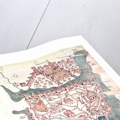 Plan of Constantinople, 16th century by Italian School